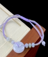 C140 翡翠（A货）小平安扣手编绳手链