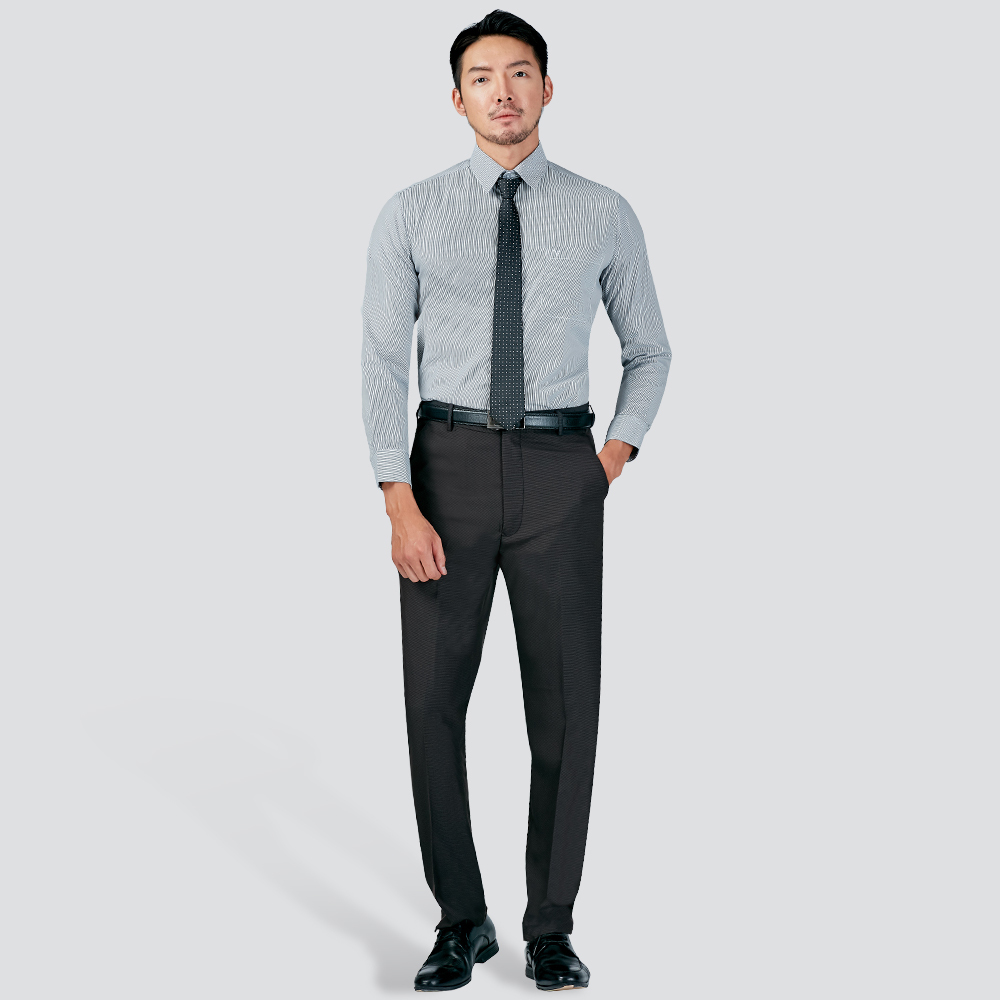 商務平面西裝褲-灰