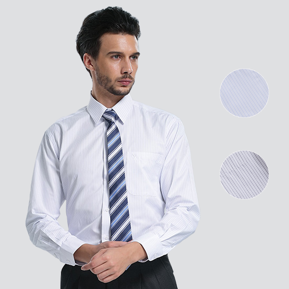 經典條紋長袖襯衫-兩色