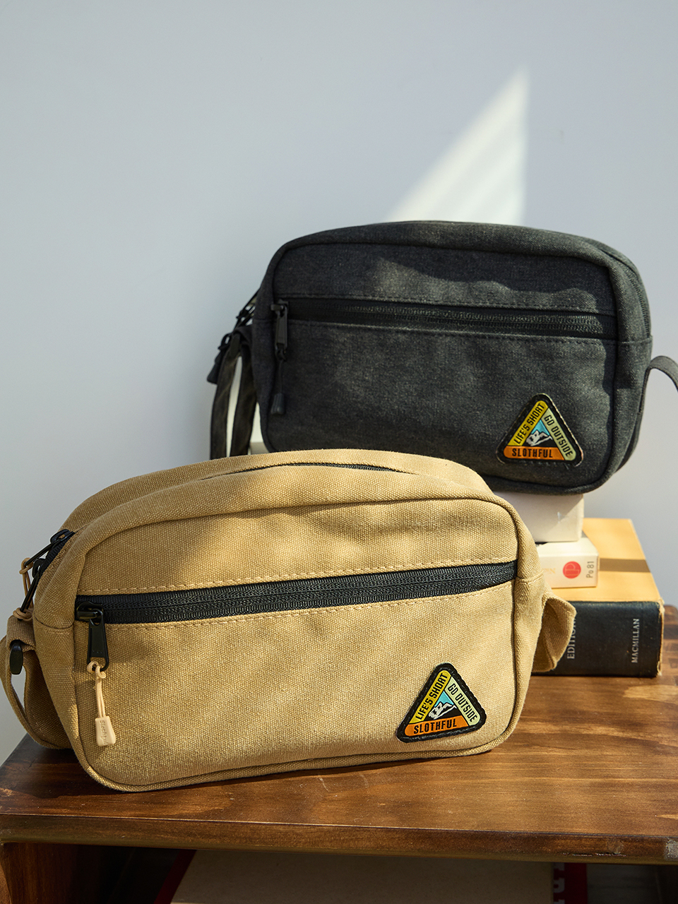 帆布斜背方包