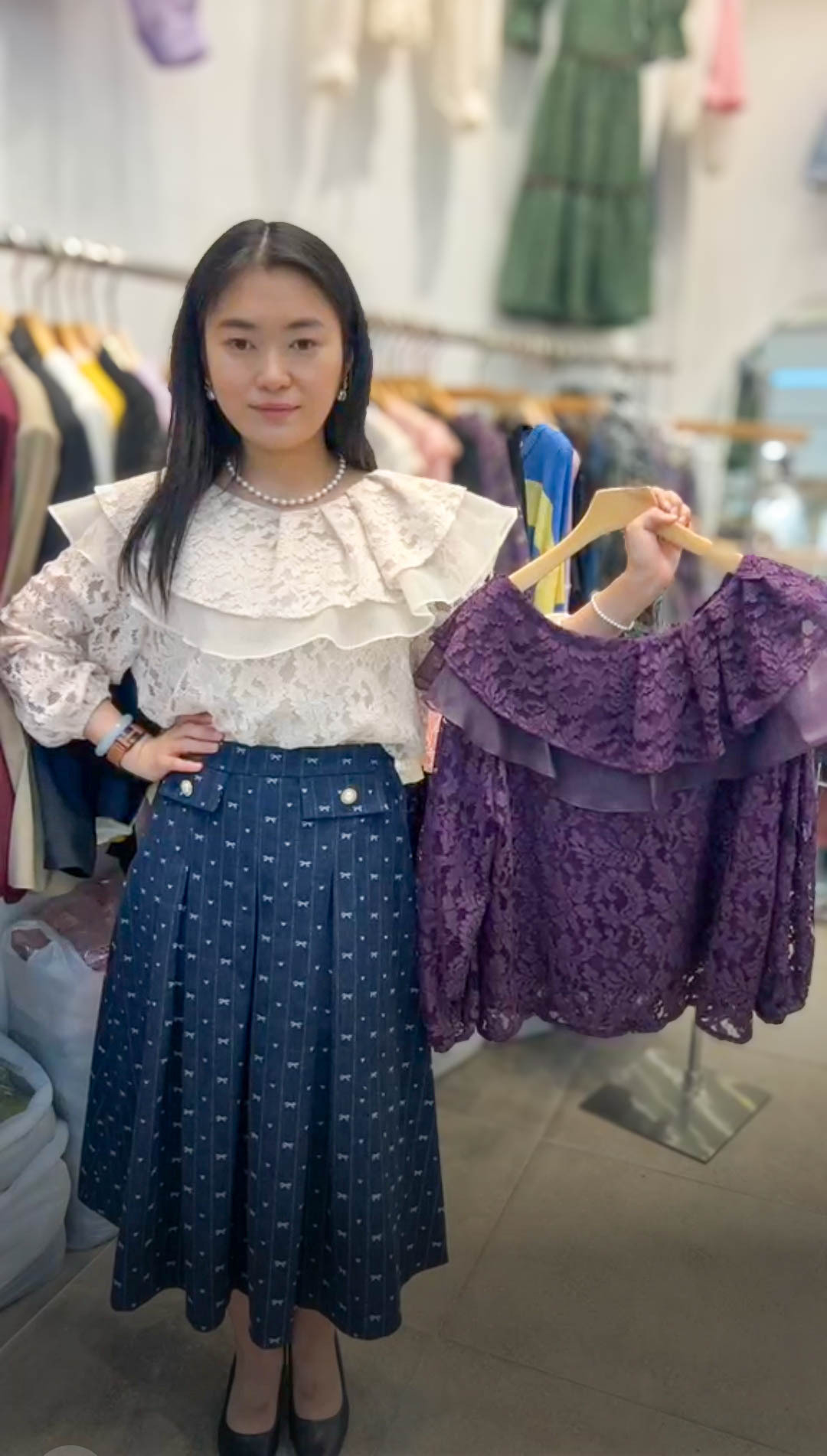 🥰PM_K1709  ▶️大荷葉領 蕾絲上衣 👉B:114cm L:60cm
