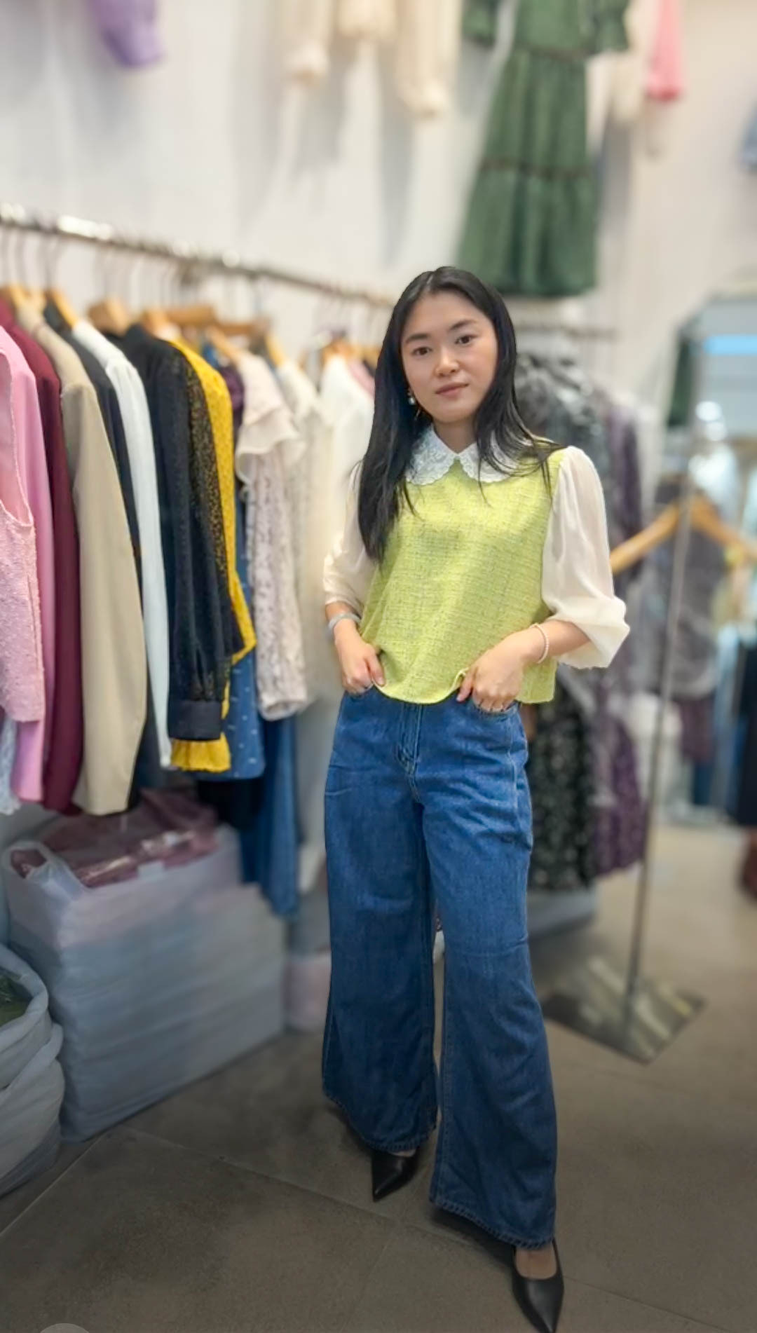 🥰PM_K1710  ▶️蕾絲領子上衣 👉B:104cm L:49cm