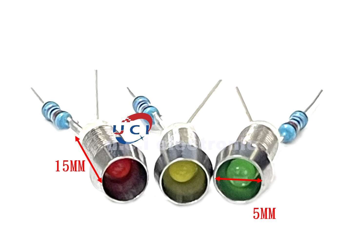 【UCI電子】(E-2) 5mm金屬指示燈信號燈LED 12V/24V/220V電源指示燈