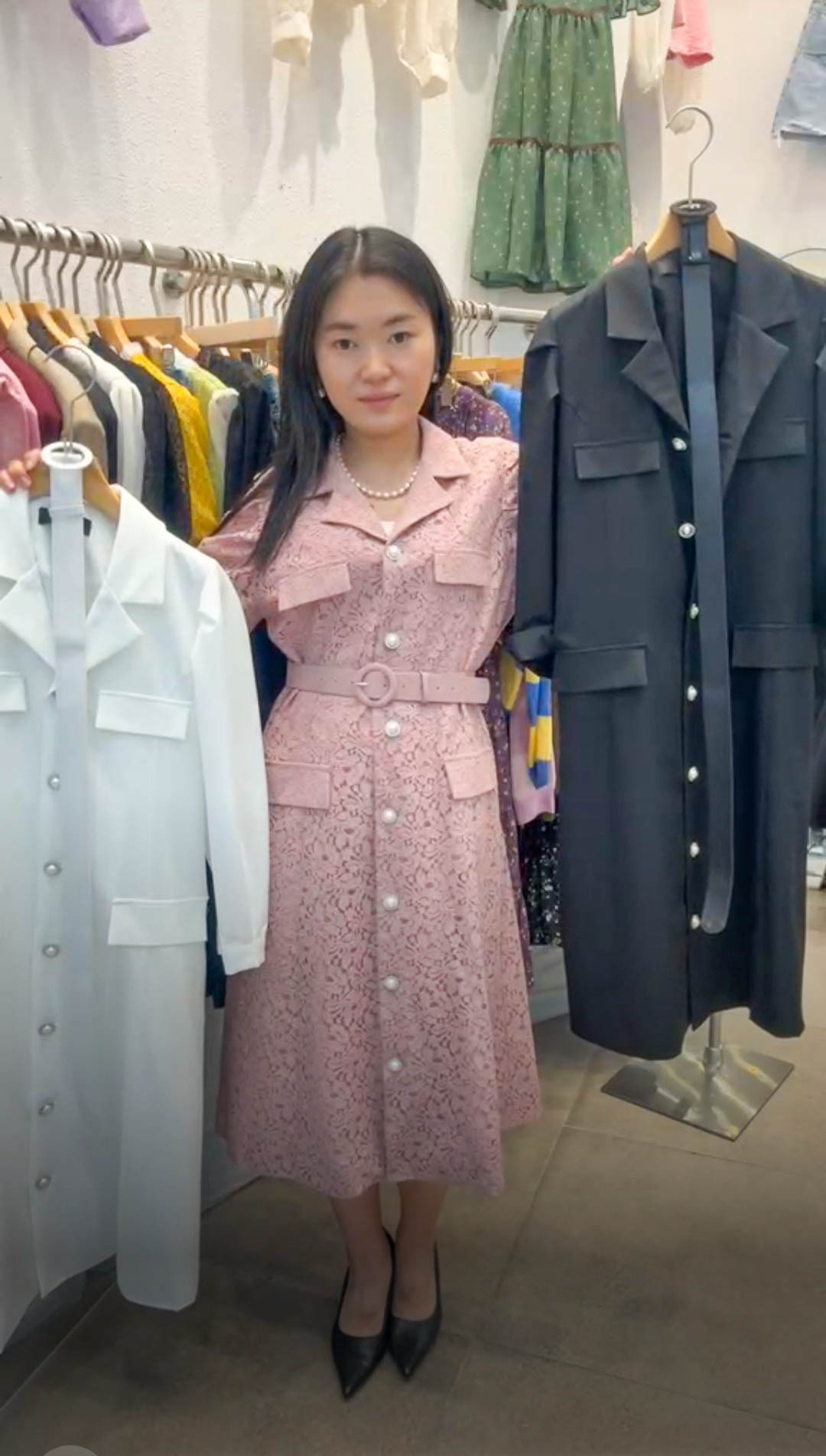 🥰PM_K1711  ▶️全蕾絲排扣洋裝 👉B:106cm W:98cm H:cm L:109cm