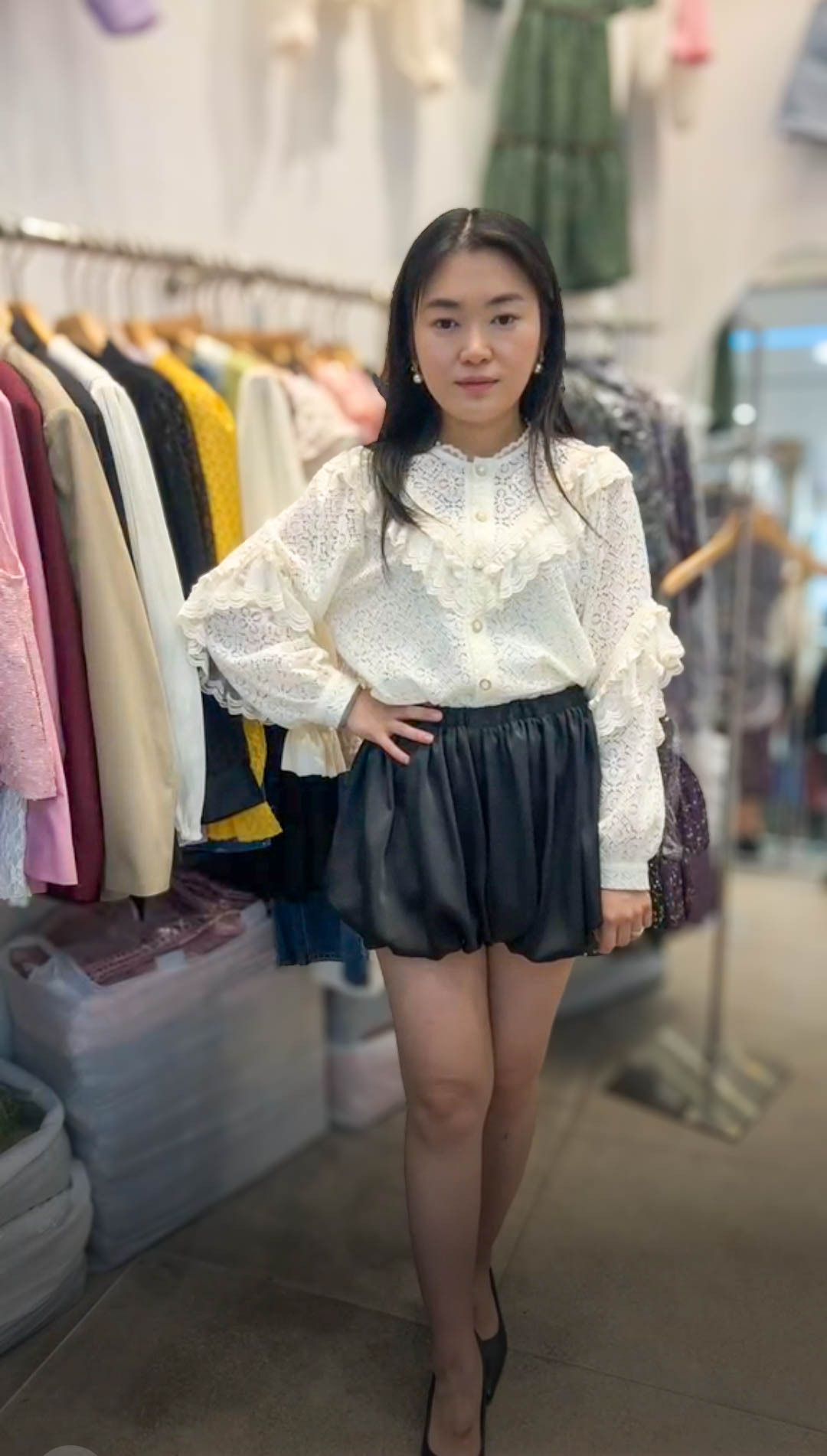 🥰PM_K1712  ▶️排扣蕾絲上衣 👉B:106cm L:53cm