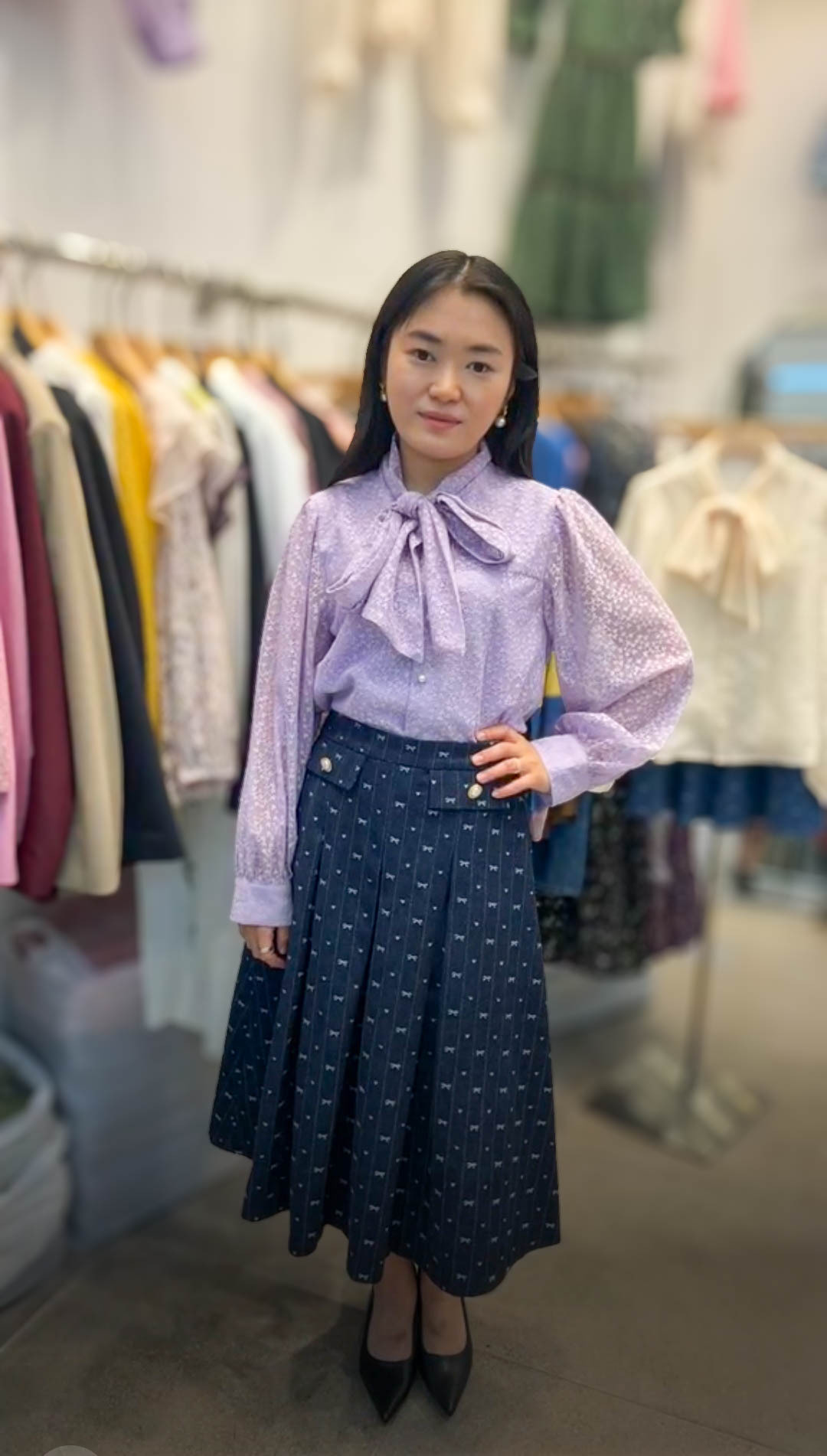 🥰PM_K1714  ▶️蝴蝶結蕾絲上衣 👉B:104cm L:56cm