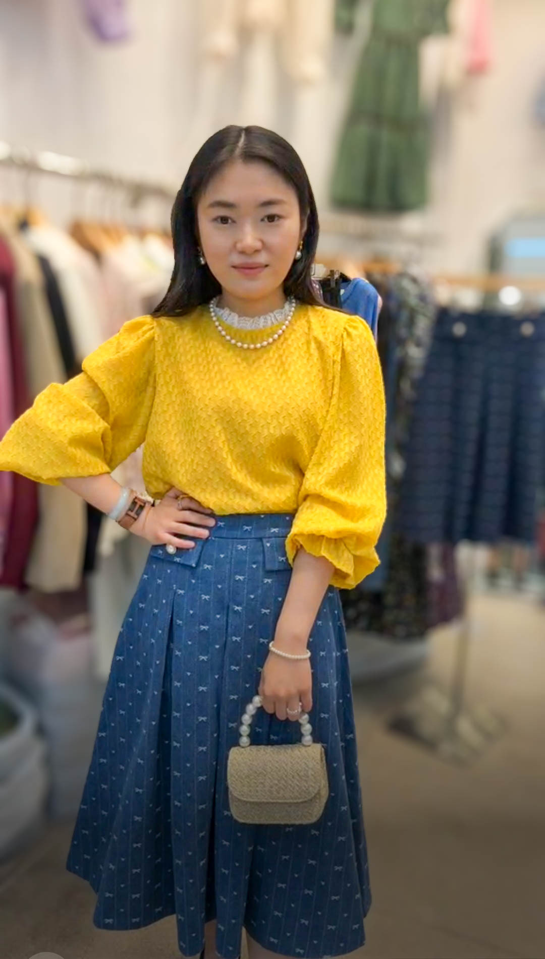 🥰PM_K1717  ▶️蝴蝶結牛仔裙 👉W:66-88cm H:90-96cm L:72cm