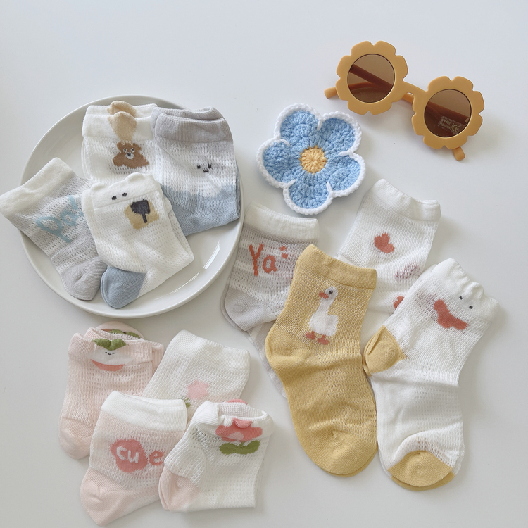 可愛網眼襪子組