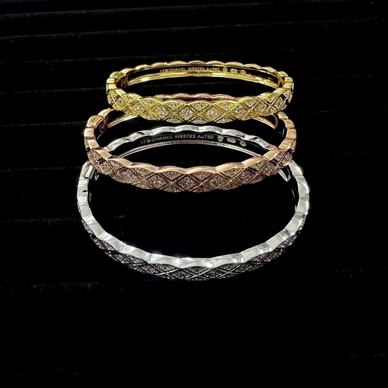 18k”coco crush極致奢華滿鑽菱格”高奢定製手鐲