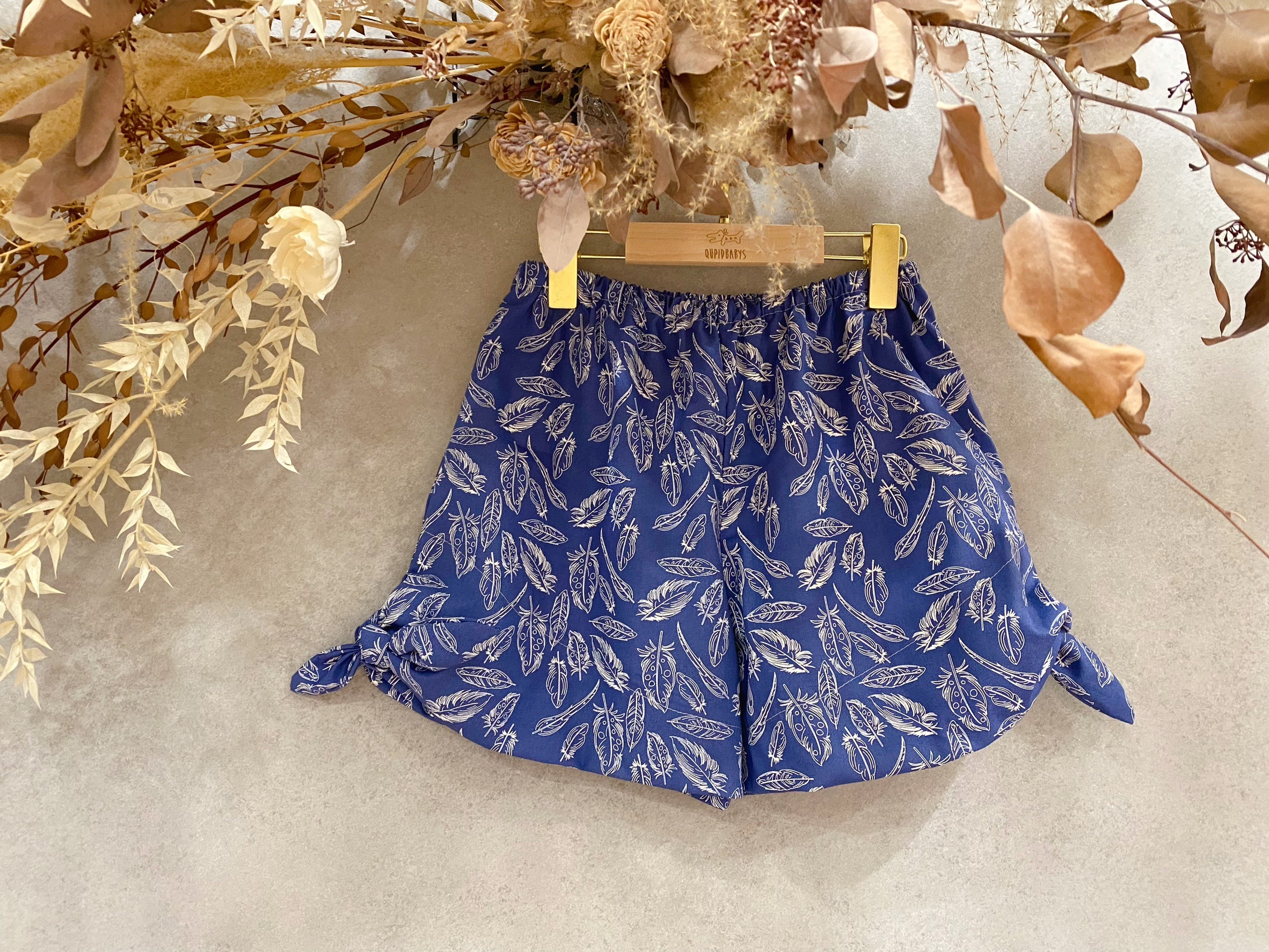 藍羽毛 啾啾褲裙（140）