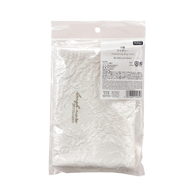 TP 束口袋/白 19.5×26×1cm