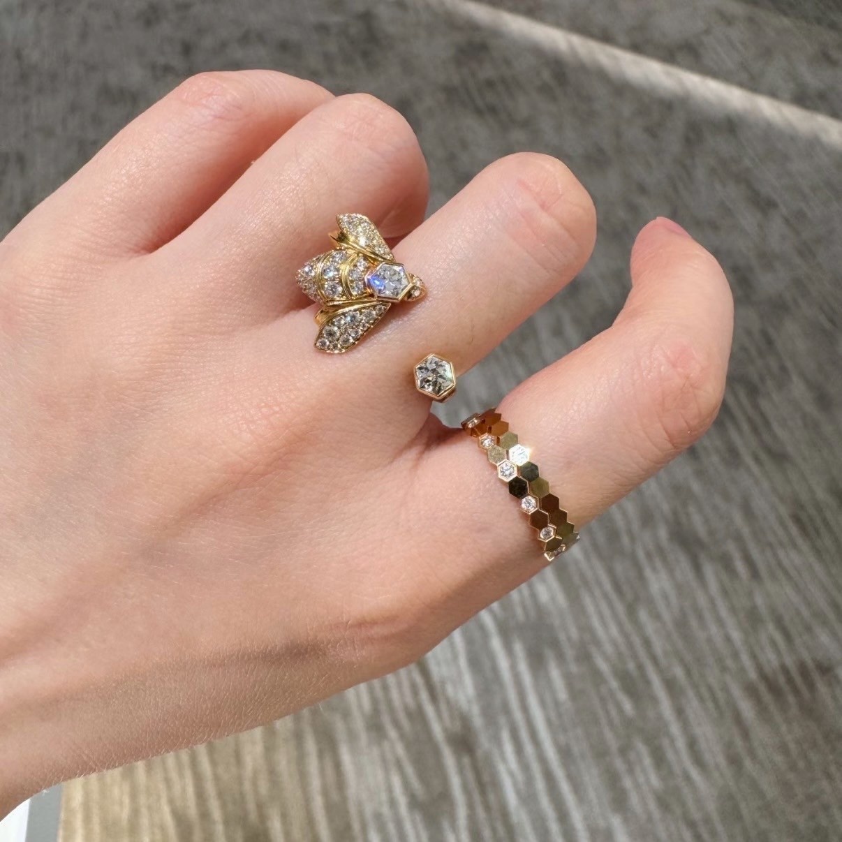 18k cm”Bee de chaumet皇室蜜蜂高奢定製鑽戒