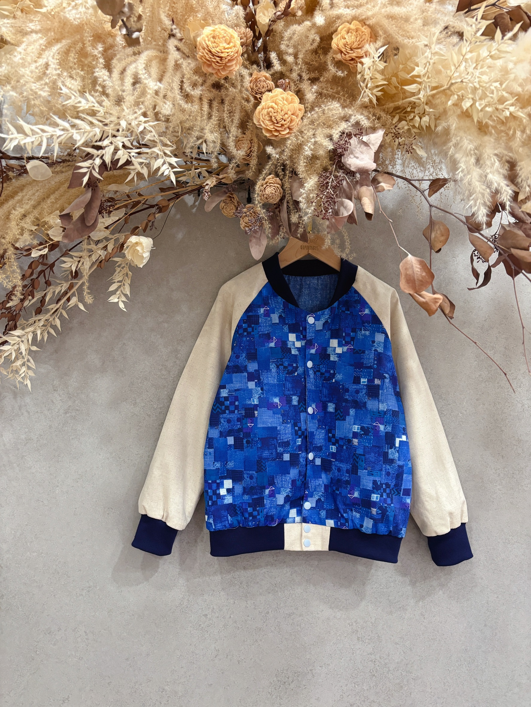 藍馬賽克 棒球外套（130）