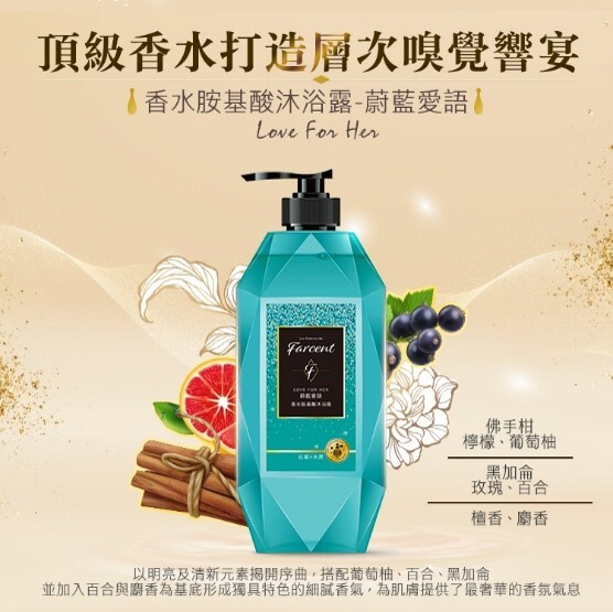 士林總會｜Farcent香水胺基酸沐浴露780g-蔚藍愛語