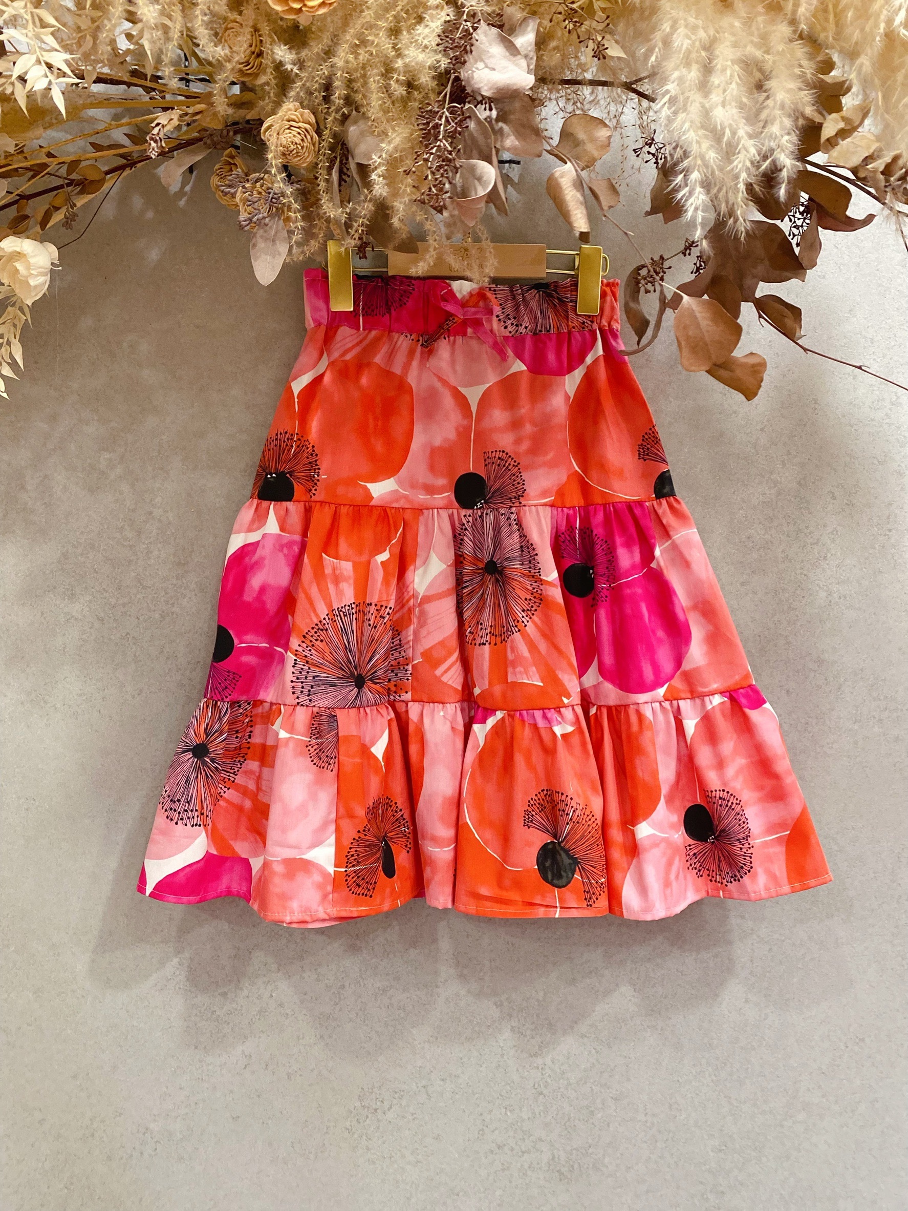 雙生紅花 蛋糕長裙（130）