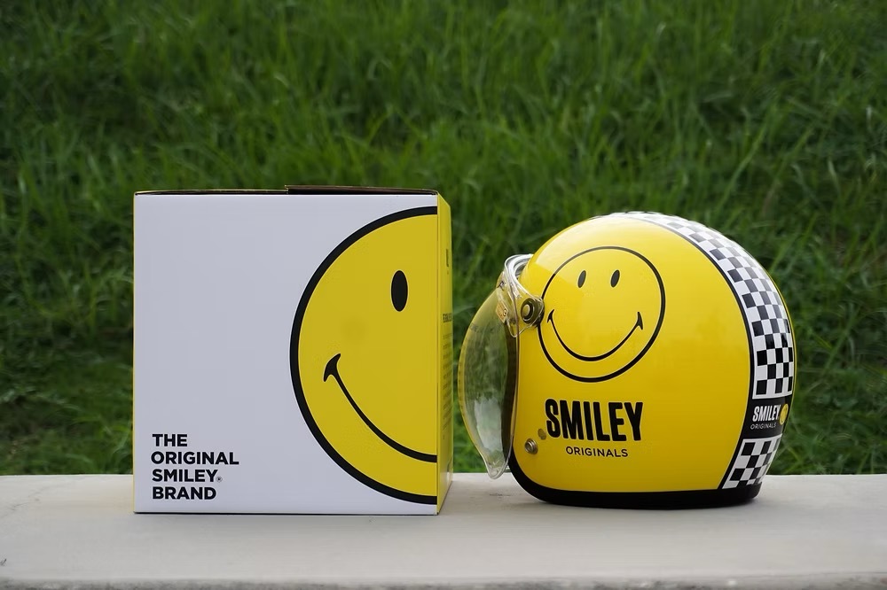 Gallop x SMILEY HELMET 黃色笑臉 聯名款【黃色】3/4罩式