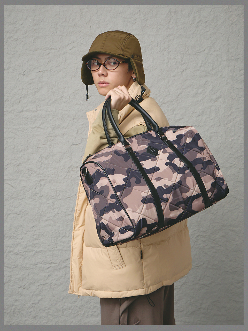 菱格鋪棉旅行袋