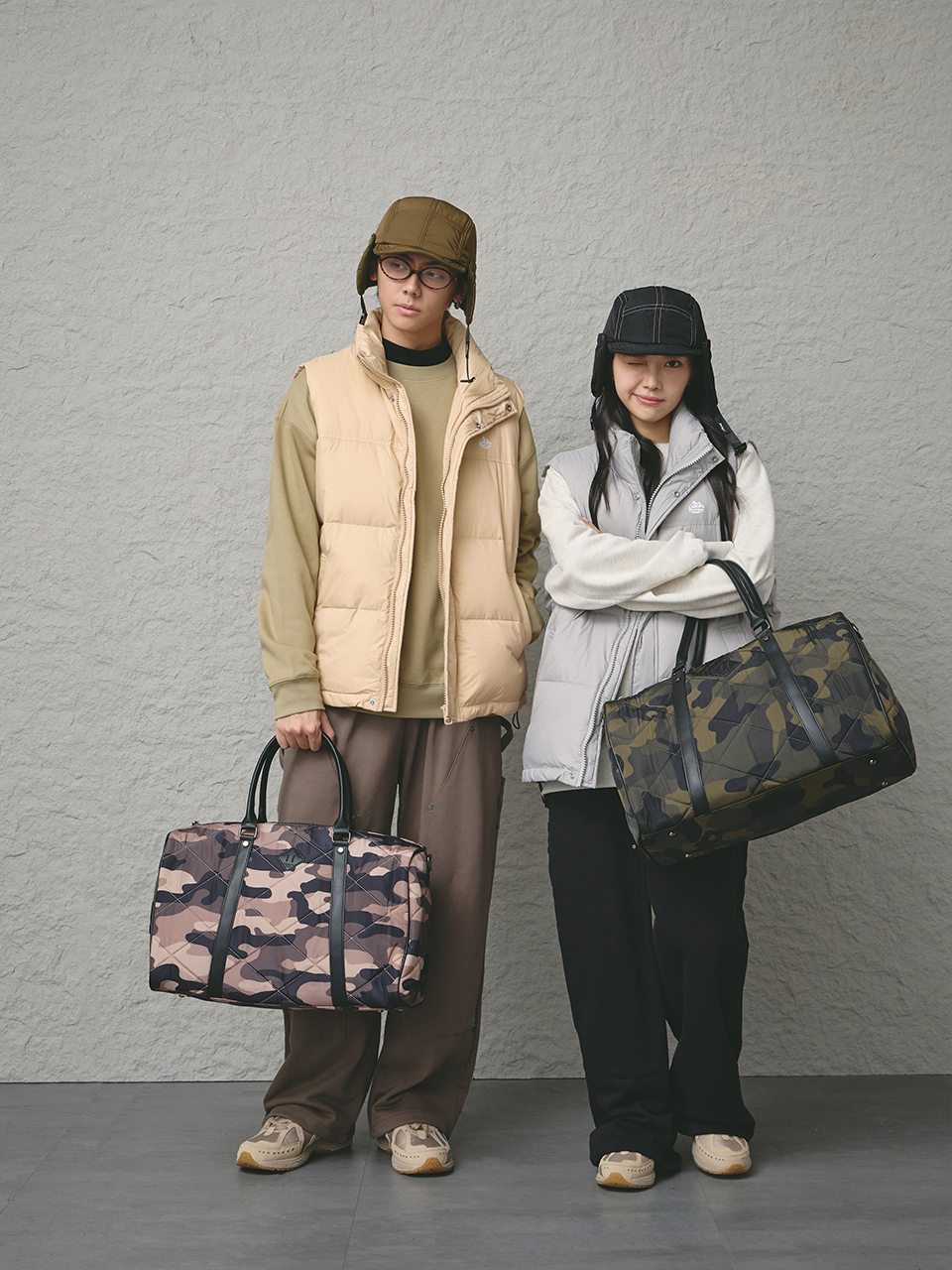 菱格鋪棉旅行袋