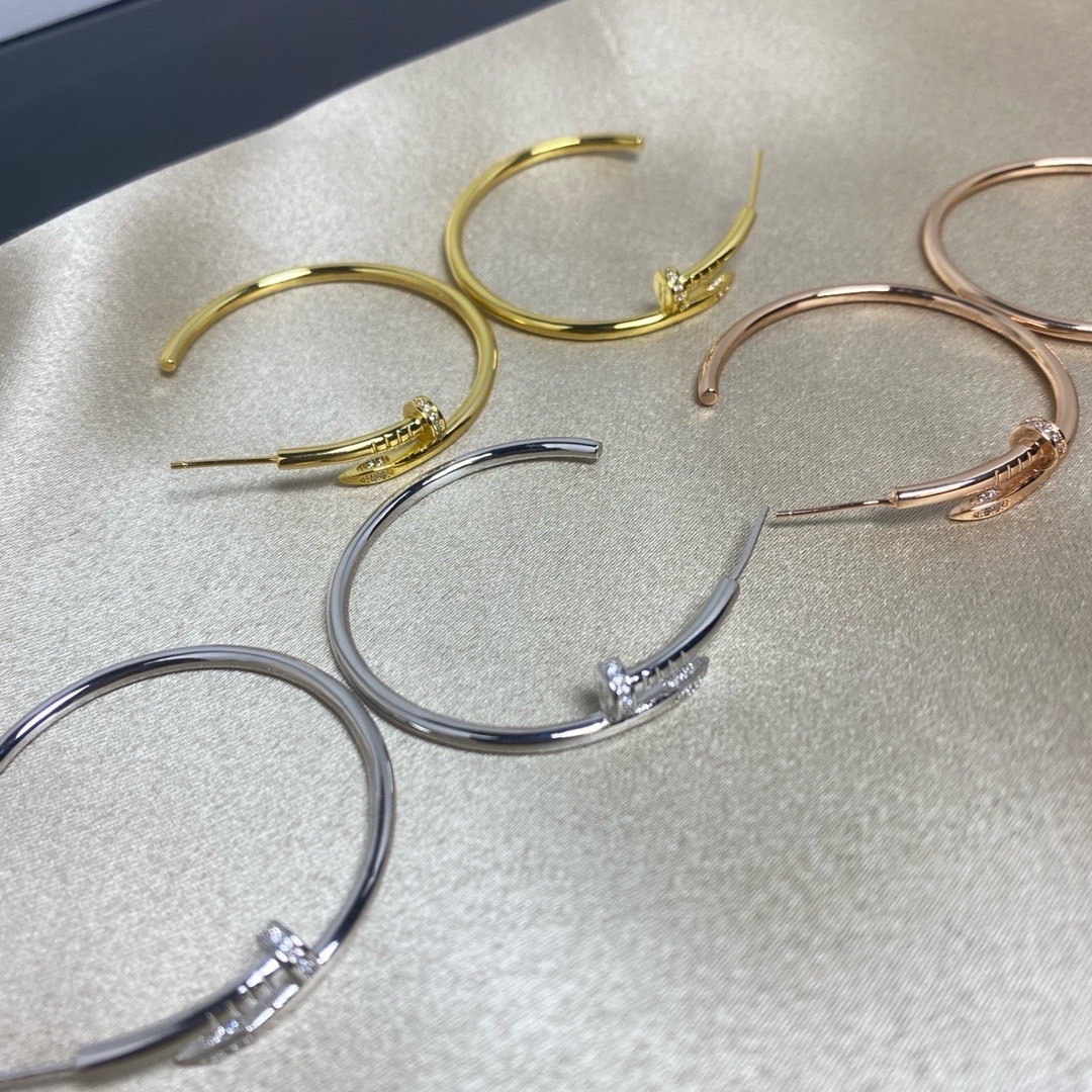 18k”ct Juste un clou大號釘子耳圈”頭尾鑽/光面定製系列