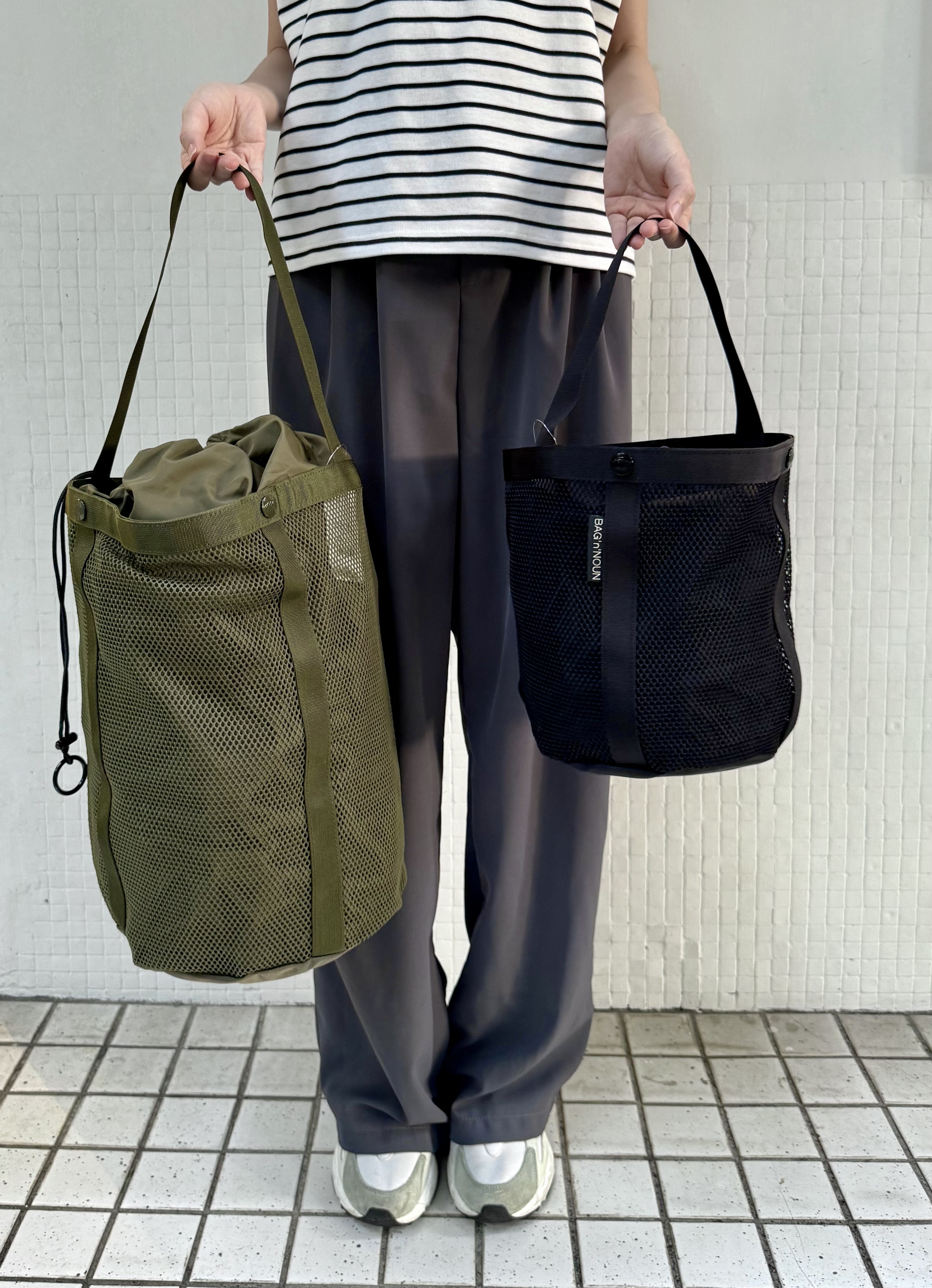 BAG'n'NOUN | NET DRUM 輕量水桶包_綠、黑