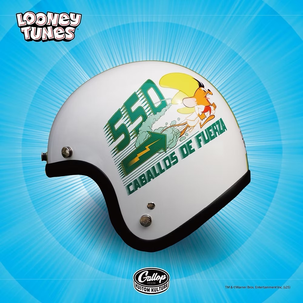 華納兄弟 x Gallop Kustom Kulture 飛毛腿 岡薩雷斯 飛飛鼠 【白色】3/4罩式