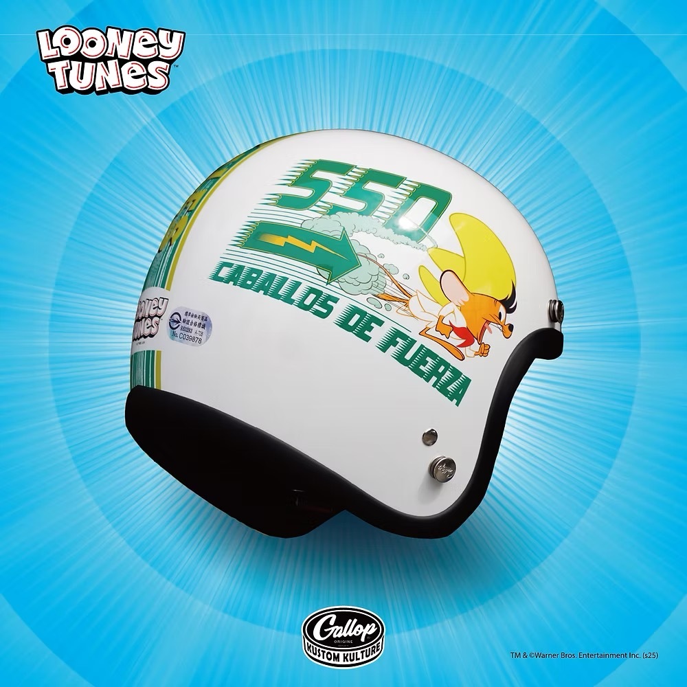 華納兄弟 x Gallop Kustom Kulture 飛毛腿 岡薩雷斯 飛飛鼠 【白色】3/4罩式