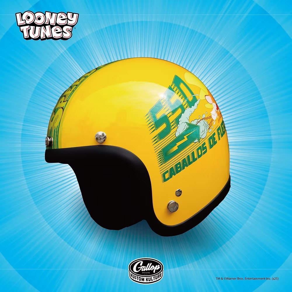 華納兄弟 x Gallop Kustom Kulture 飛毛腿 岡薩雷斯 飛飛鼠 【黃色】3/4罩式