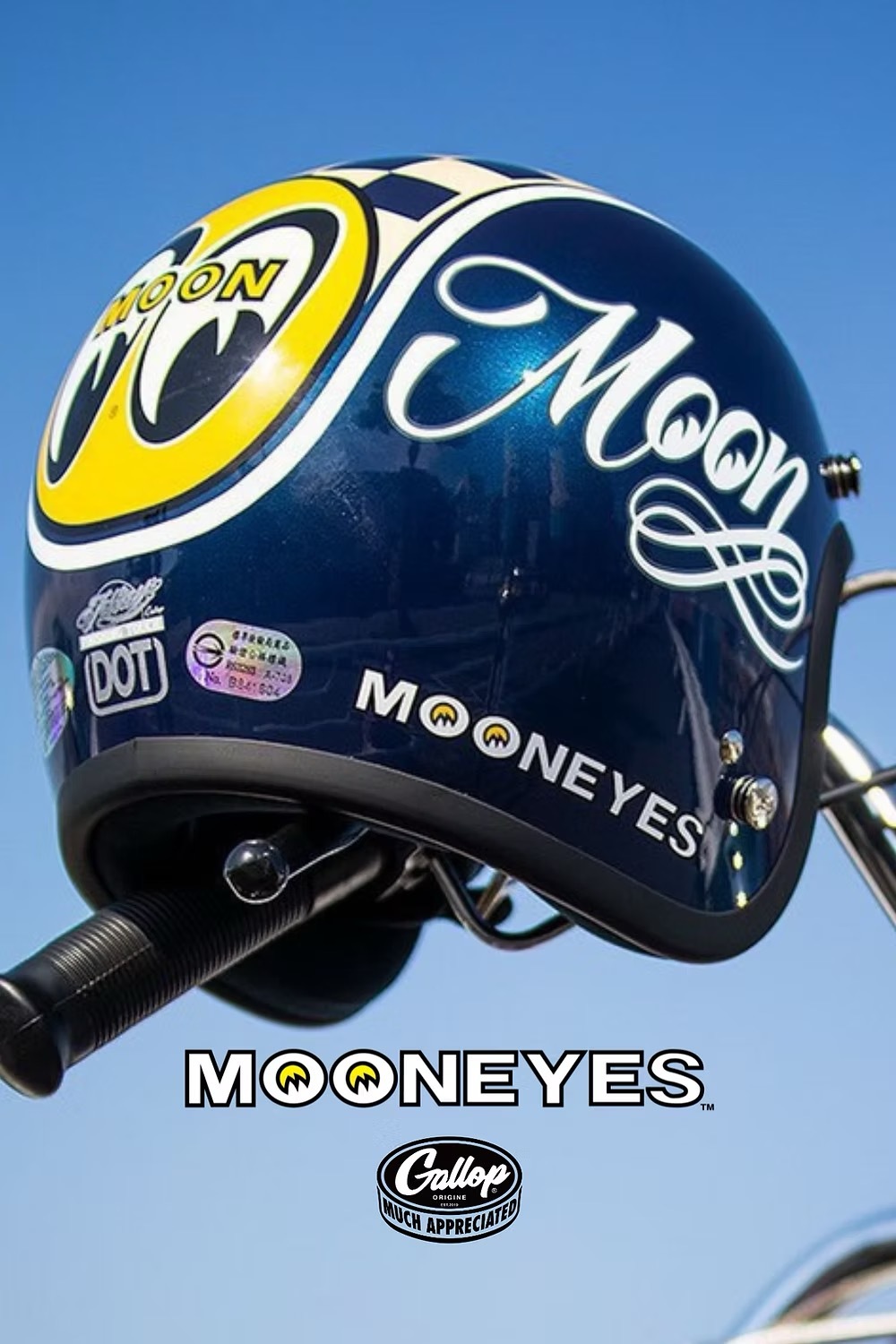 台灣限定Gallop X MOONEYES 2021【海洋藍】 3/4罩式