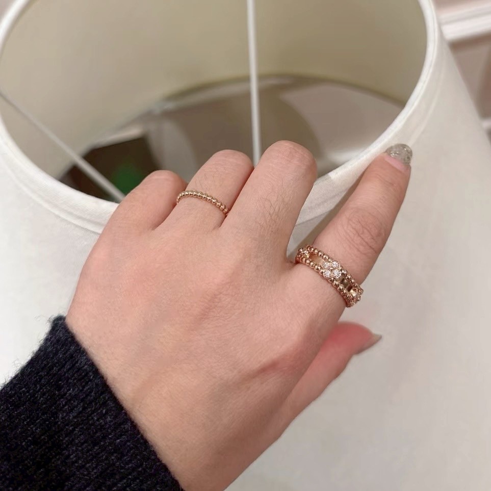 18k va”四葉草滿鑽萬花筒細戒”高奢定製戒