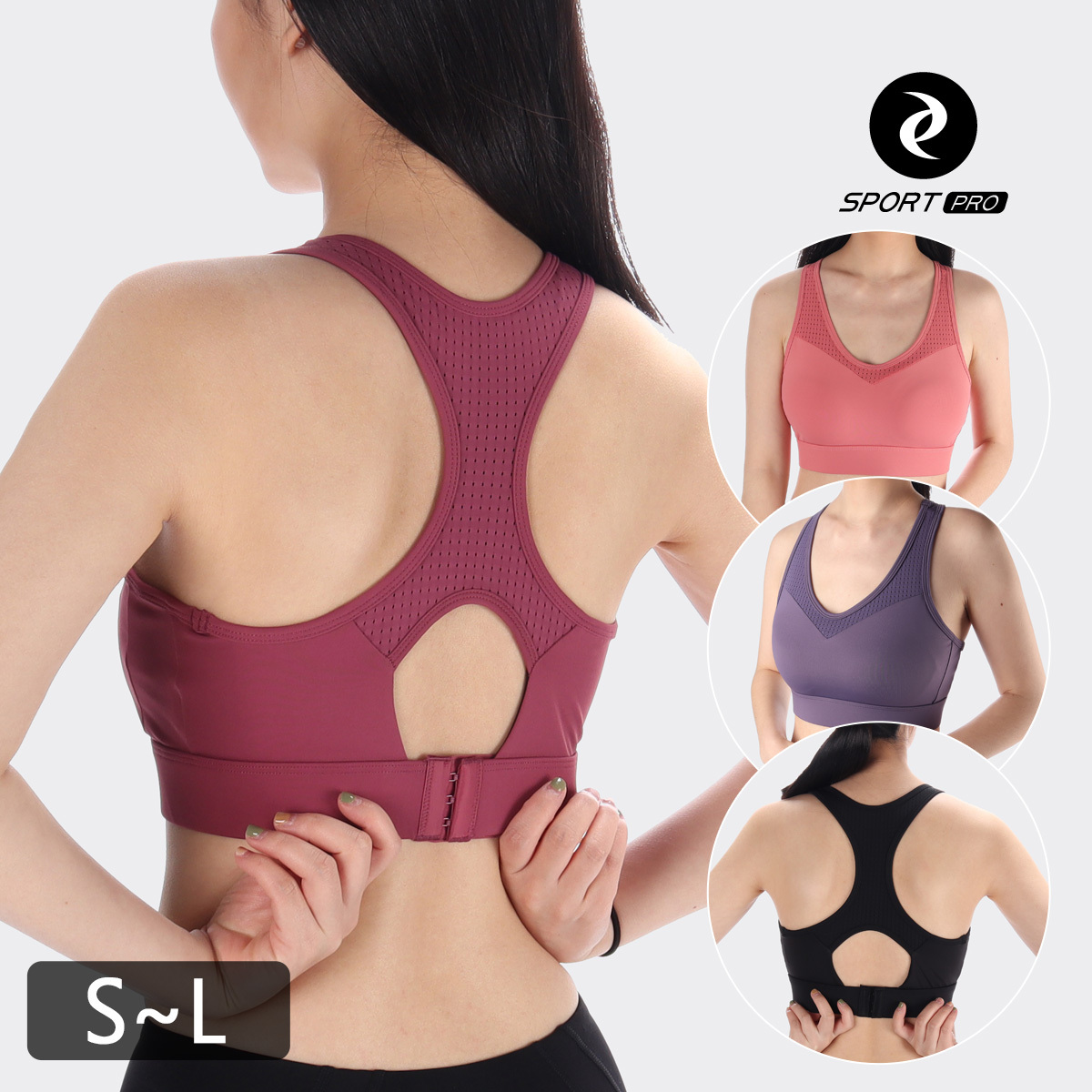 中強度網孔工字挖背背扣瑜珈/運動/機能內衣【固定罩杯】*