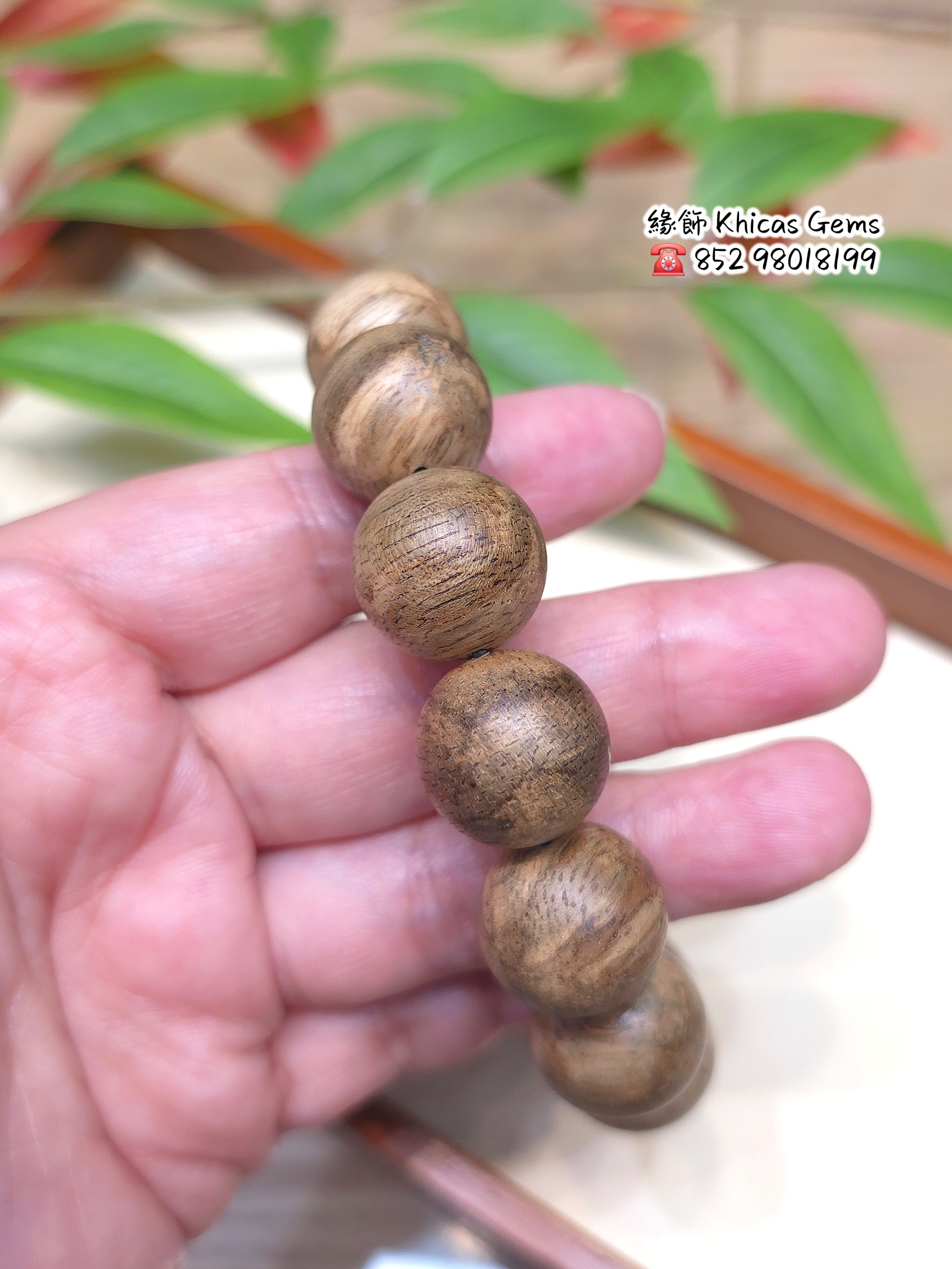 野生料💚 印尼達拉干虎皮紋沉香手串16.3mm