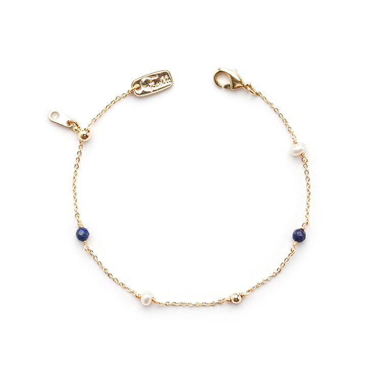 九月誕生石 • 風信子 • 重生的愛 – 珍珠青金石 – 手鍊