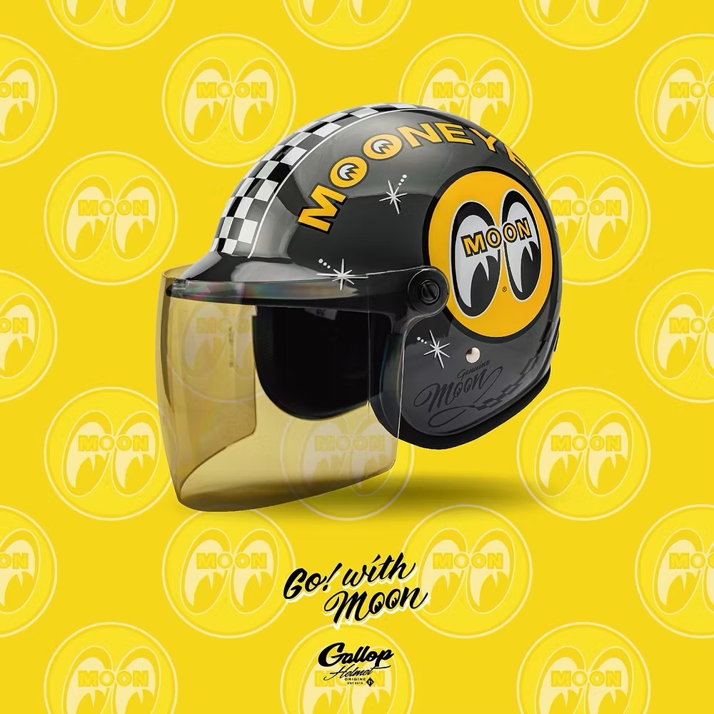 MOONEYES X GALLOP Kids helmets聯名童帽【水泥灰】 3/4罩式