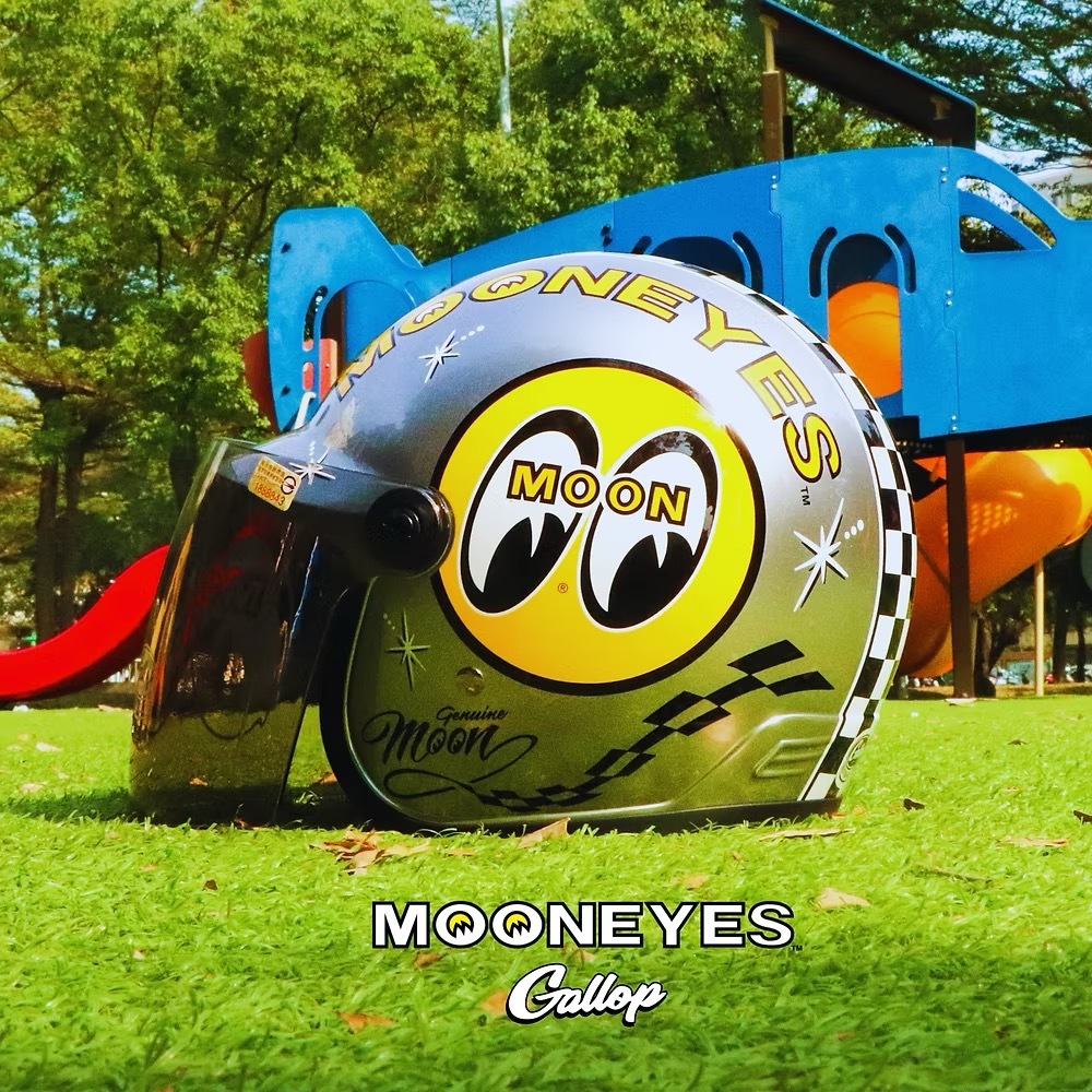 MOONEYES X GALLOP Kids helmets聯名童帽【銀色】 3/4罩式