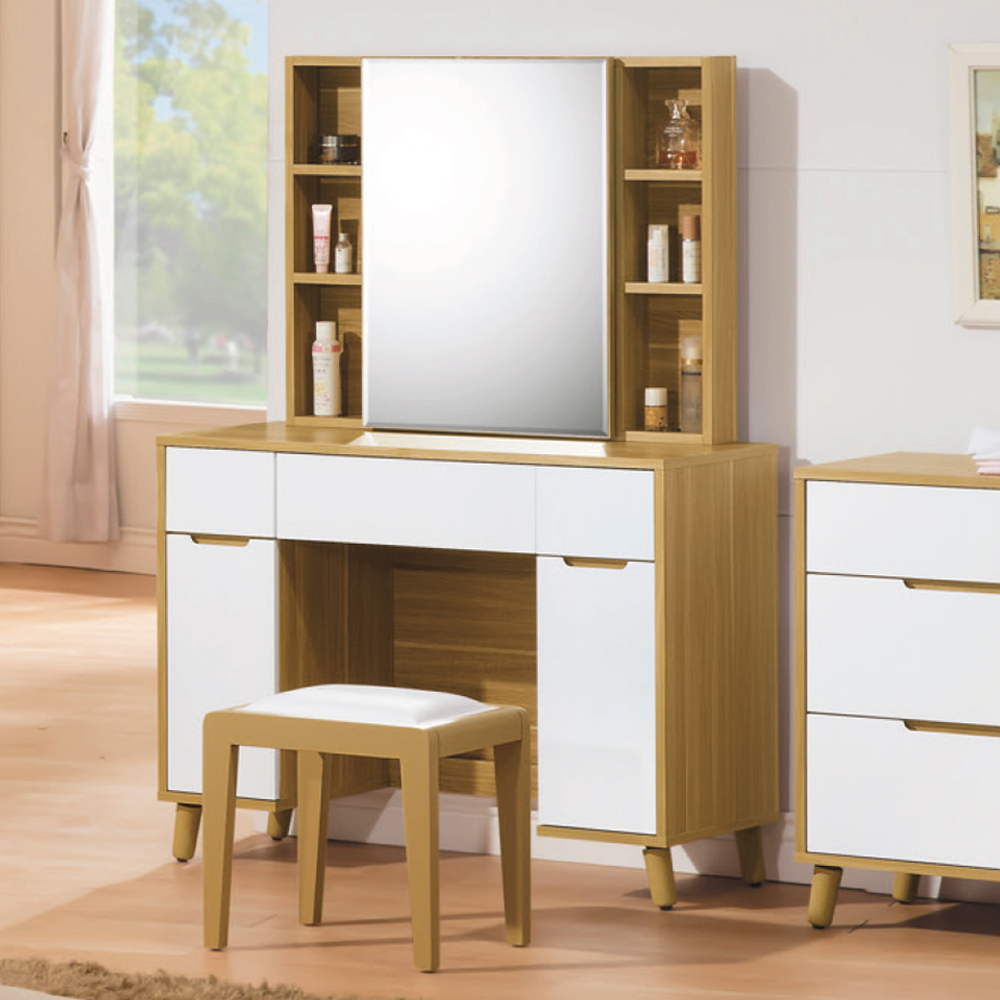 喬托3.3尺化妝桌/鏡台(贈化妝椅)