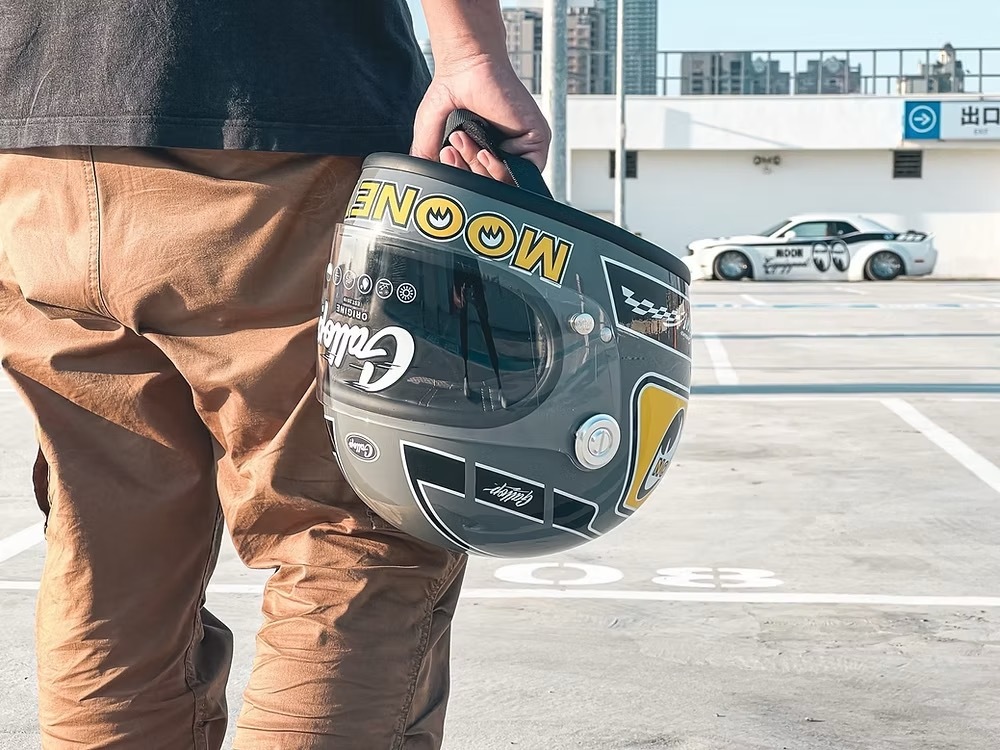 台灣製造 MOONEYES x GALLOP 聯名【水泥灰】全罩式安全帽 樂高帽