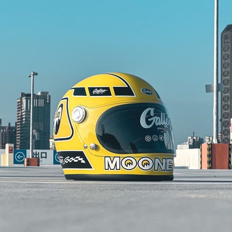 台灣製造 MOONEYES x GALLOP 聯名【黃色】全罩式安全帽 樂高帽