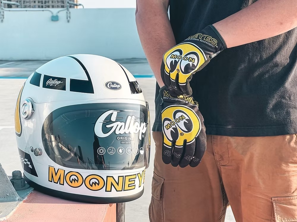 台灣製造 MOONEYES x GALLOP 聯名【白色】全罩式安全帽 樂高帽