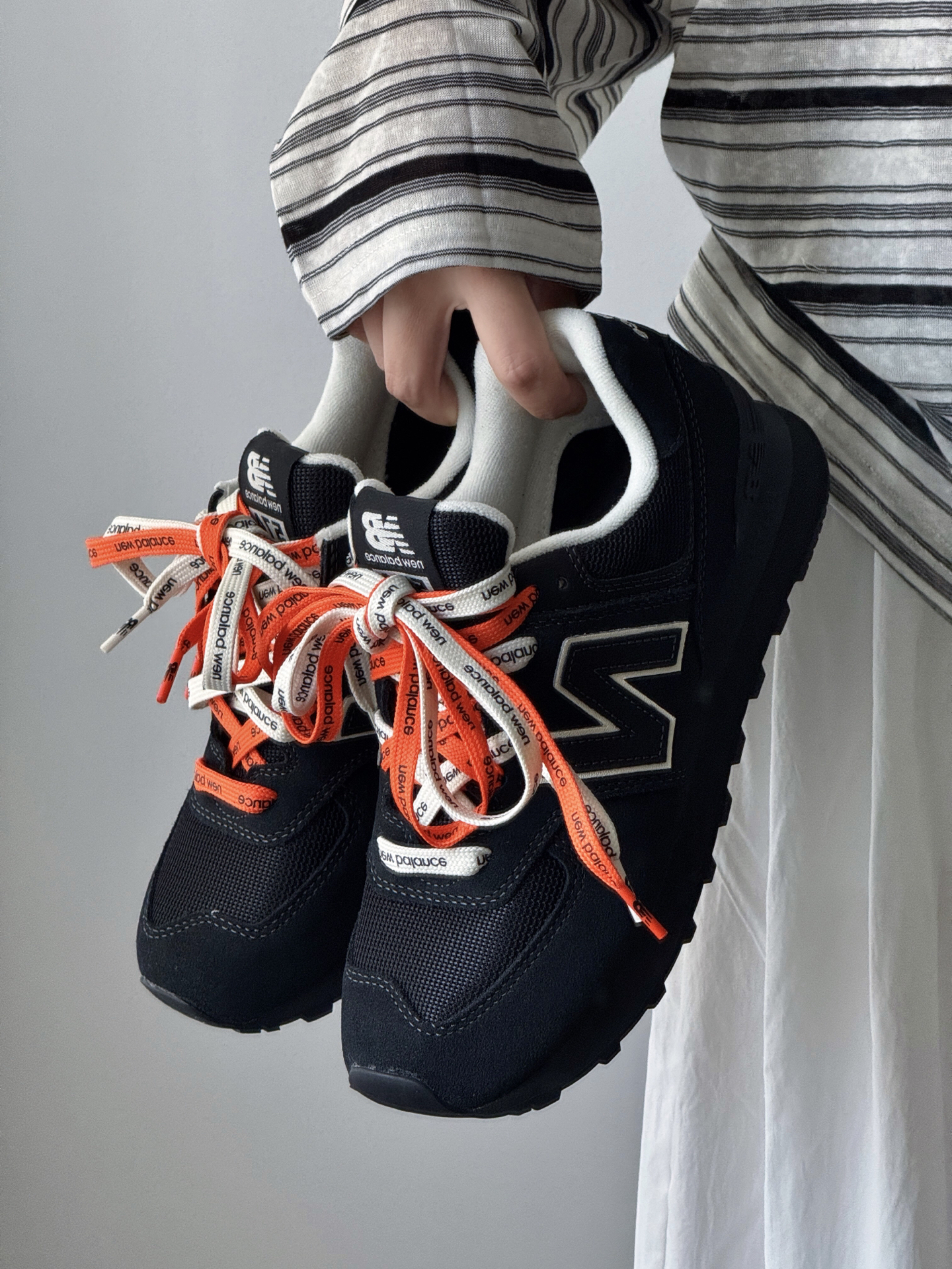 Niko and ... x New Balance NB 574 全黑 黑色 黑白色 麂皮 拼接 復古 慢跑鞋 老爹鞋 U574NAB/預購