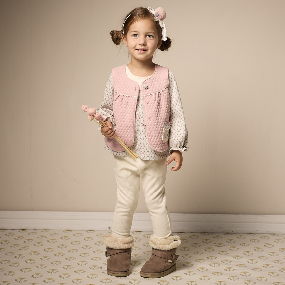 PIPPY 優雅刺繡小花長褲 米白