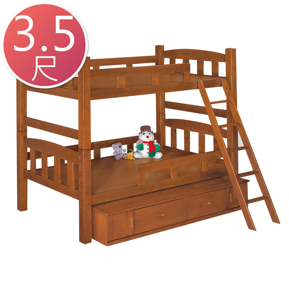 喬可功能型雙層床架(附抽屜櫃)