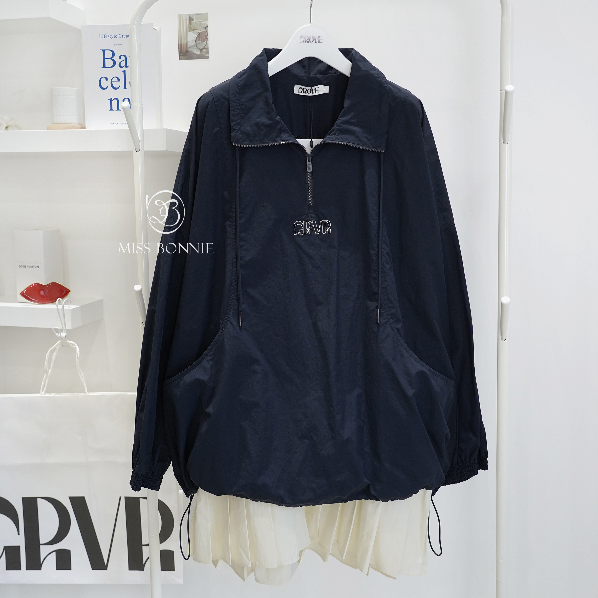 GROVE風衣連身百褶裙