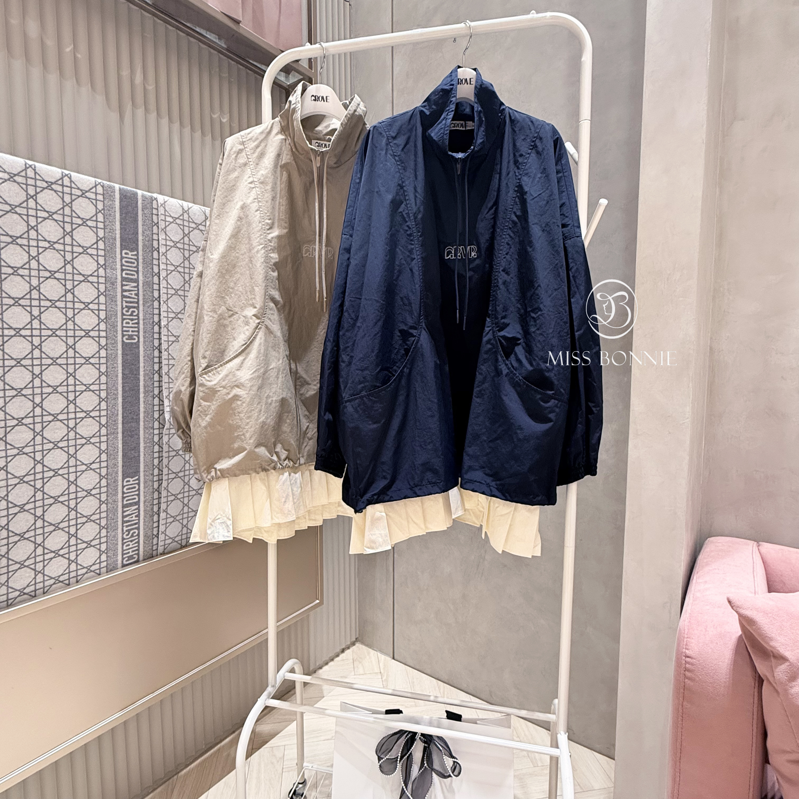 GROVE風衣連身百褶裙