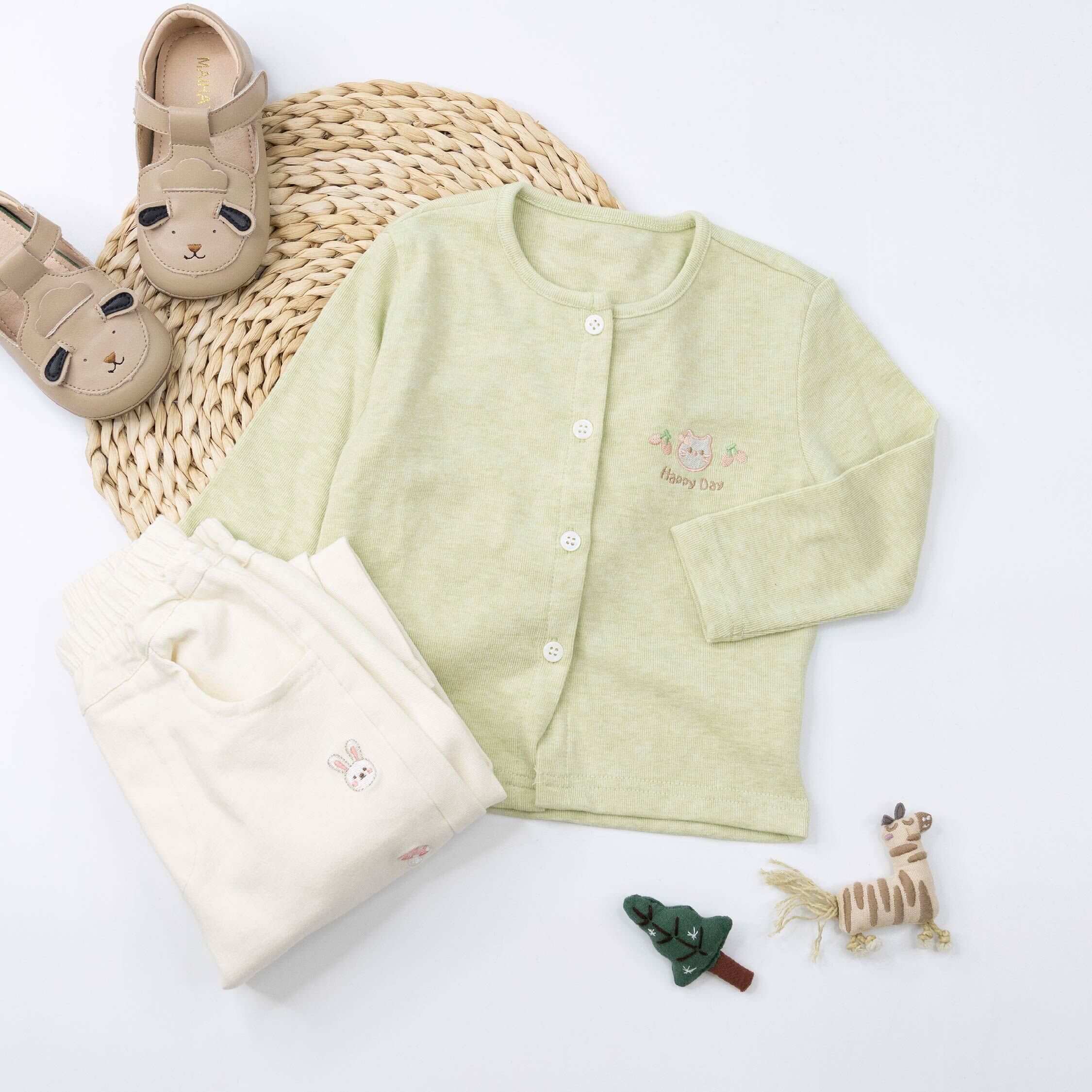 【H55274】可愛貓貓櫻桃刺繡針織外套＊二色