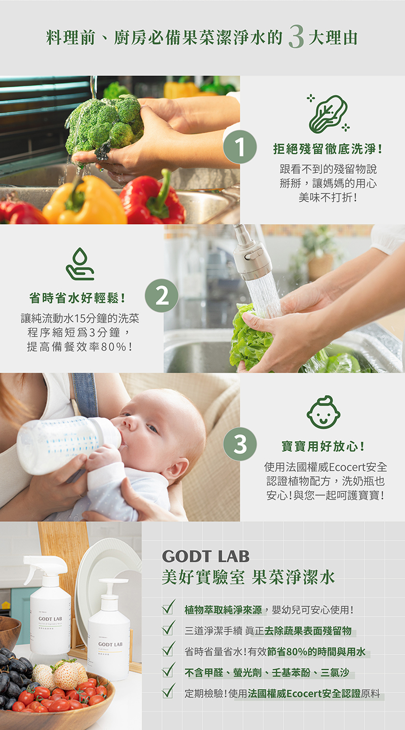 GODT LAB 美好實驗室,果菜奶瓶潔淨液