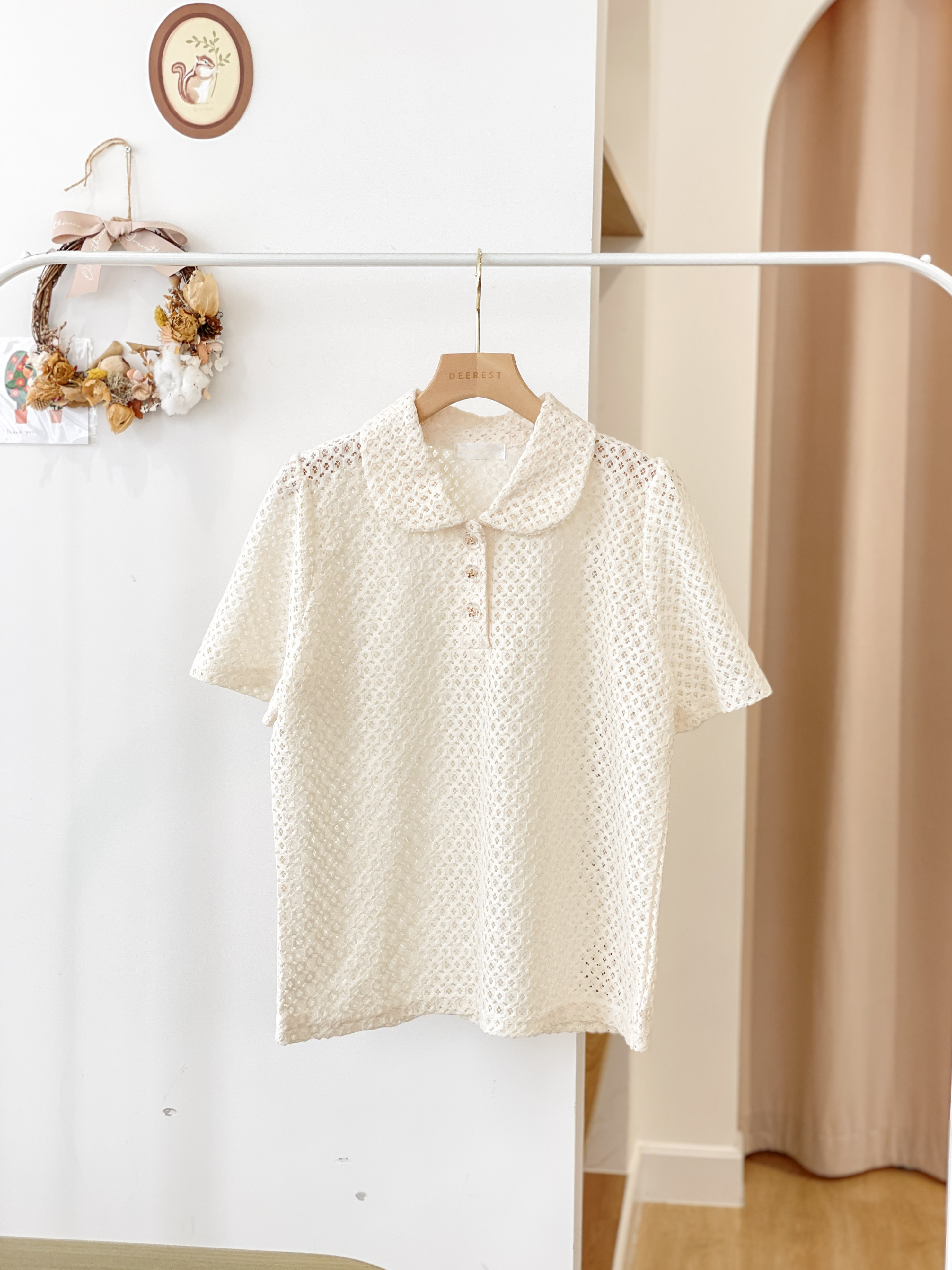 T1357 Lunar Pattern Collar Blouse