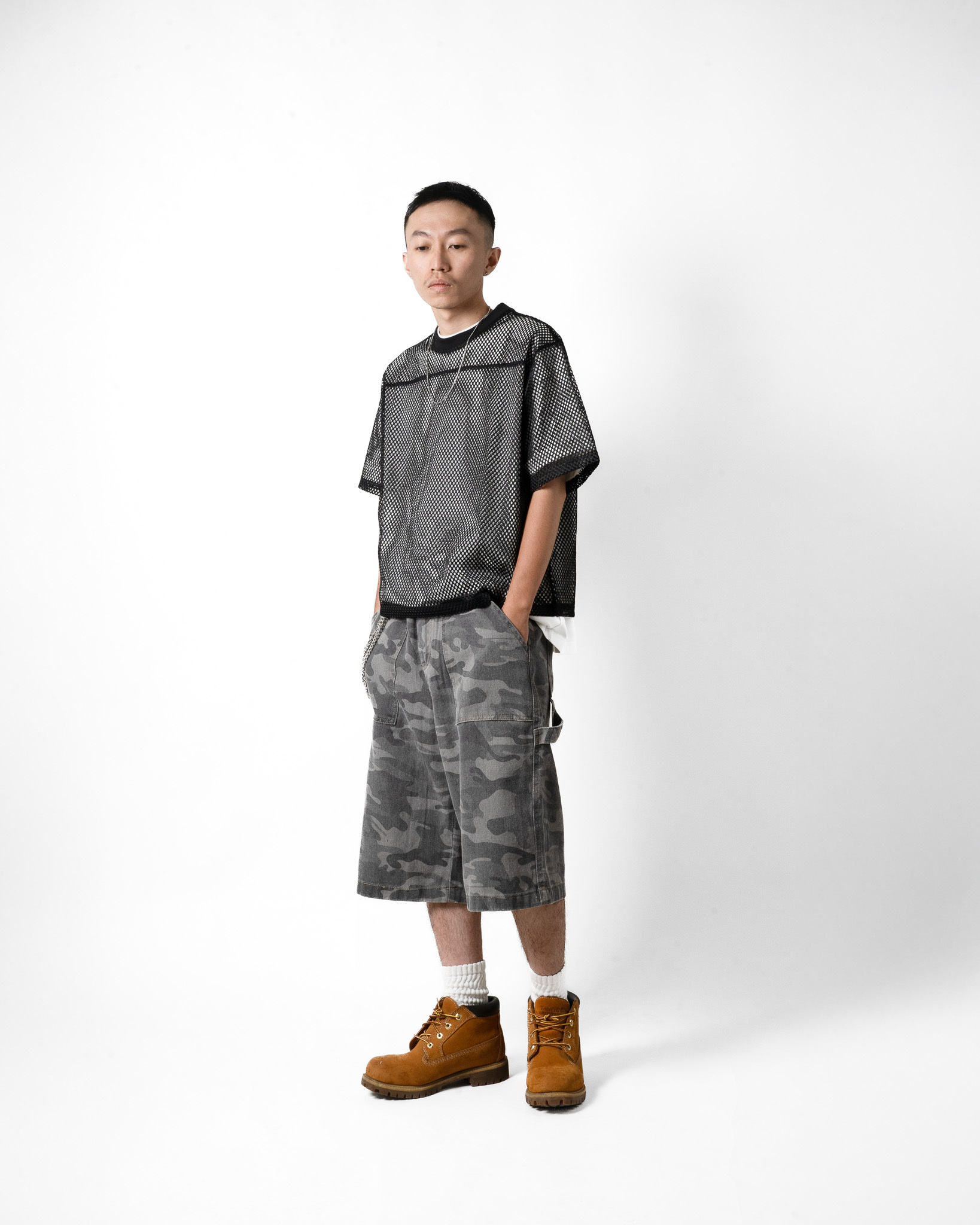 OurPick Washed Camouflage Painter Jorts 水洗迷彩畫家七分褲