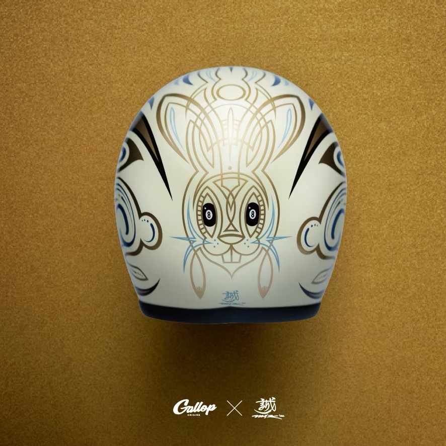 MAKOTO小林誠 X GALLOP聯名帽款-幸運兔【奶白】 3/4罩式