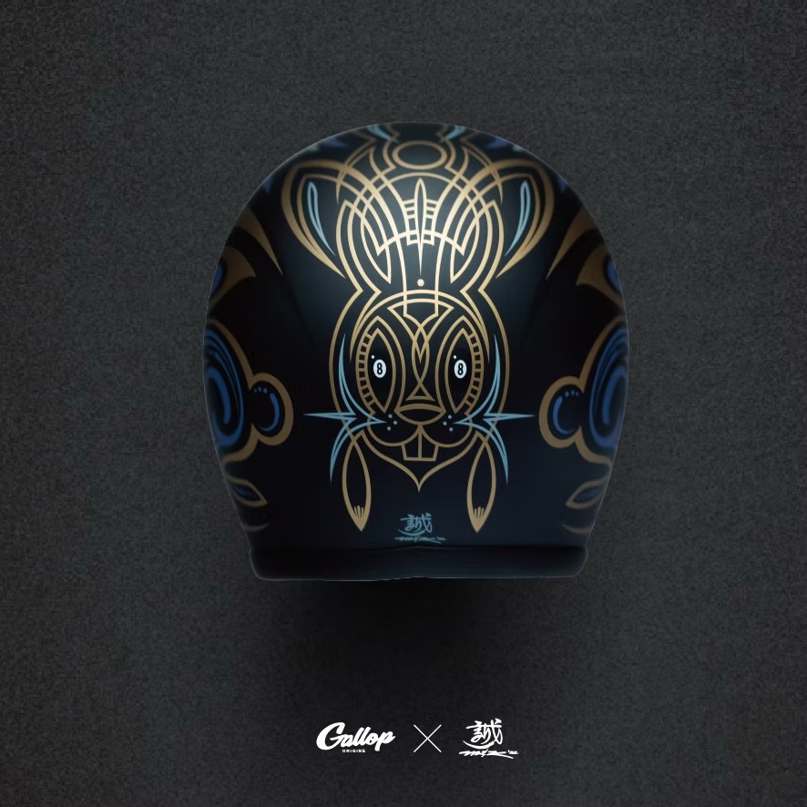 MAKOTO小林誠 X GALLOP聯名帽款-幸運兔【消光黑】 3/4罩式