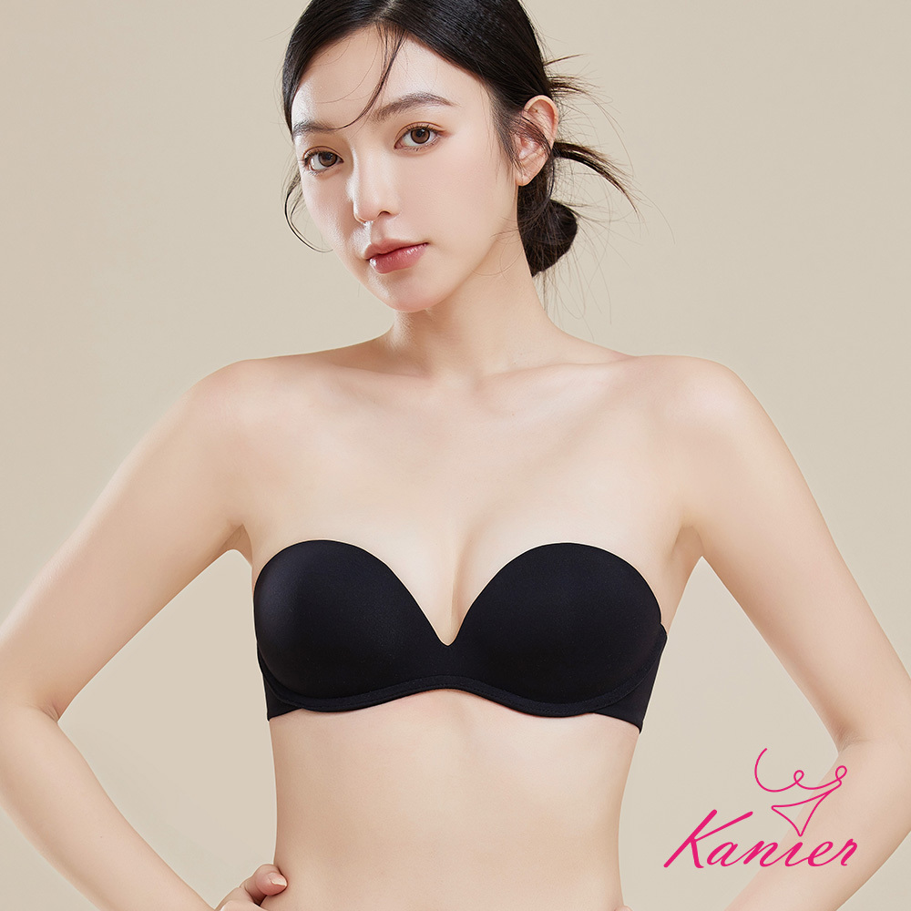 【Kanier卡妮兒】第四代無懼的擁抱．獨家不滑落 平口式無鋼圈內衣【5802 絲絨黑-B / C / D罩杯】